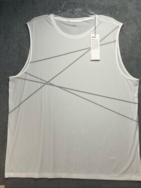 BRXL NWT White Performance Muscle Tank Top XXL Reflective Activewear